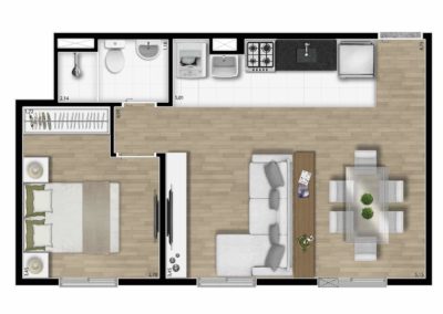 Planta Tipo Meio 1 Dorm 1 &Raquo; Terrara Imóveis