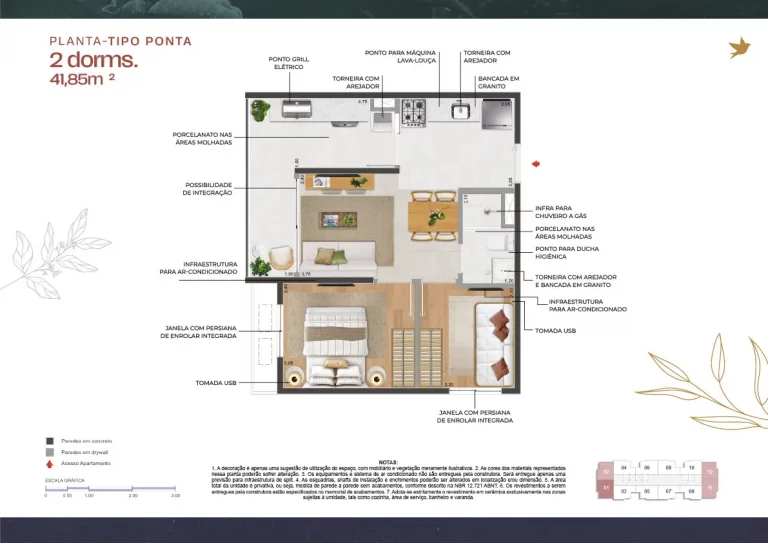 Planta do 011 Brooklin Residence foto 3