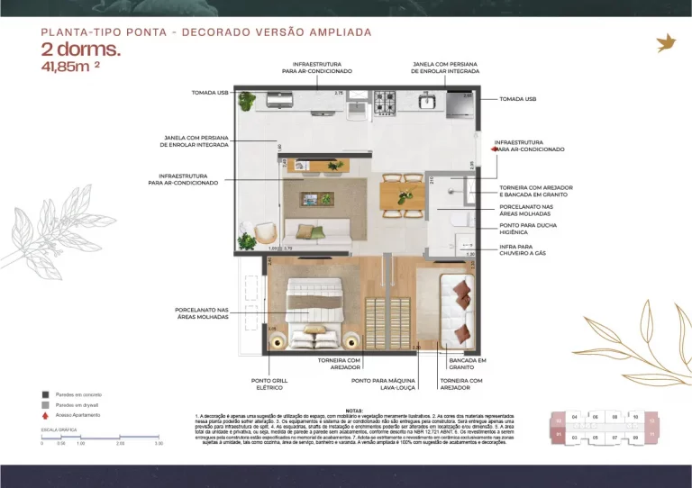Planta do 011 Brooklin Residence foto 4