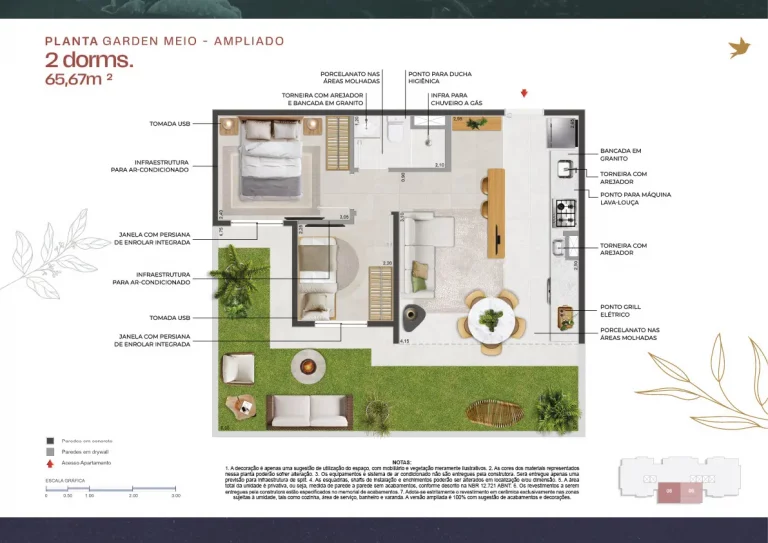 Planta do 011 Brooklin Residence foto 6