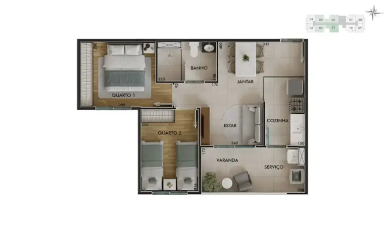 Planta do Sinfonia Santo Amaro, opção 3