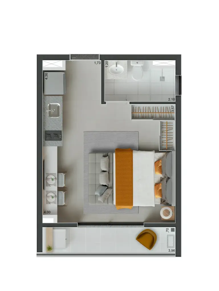 Planta do Peak Vila Olímpia, opção 4