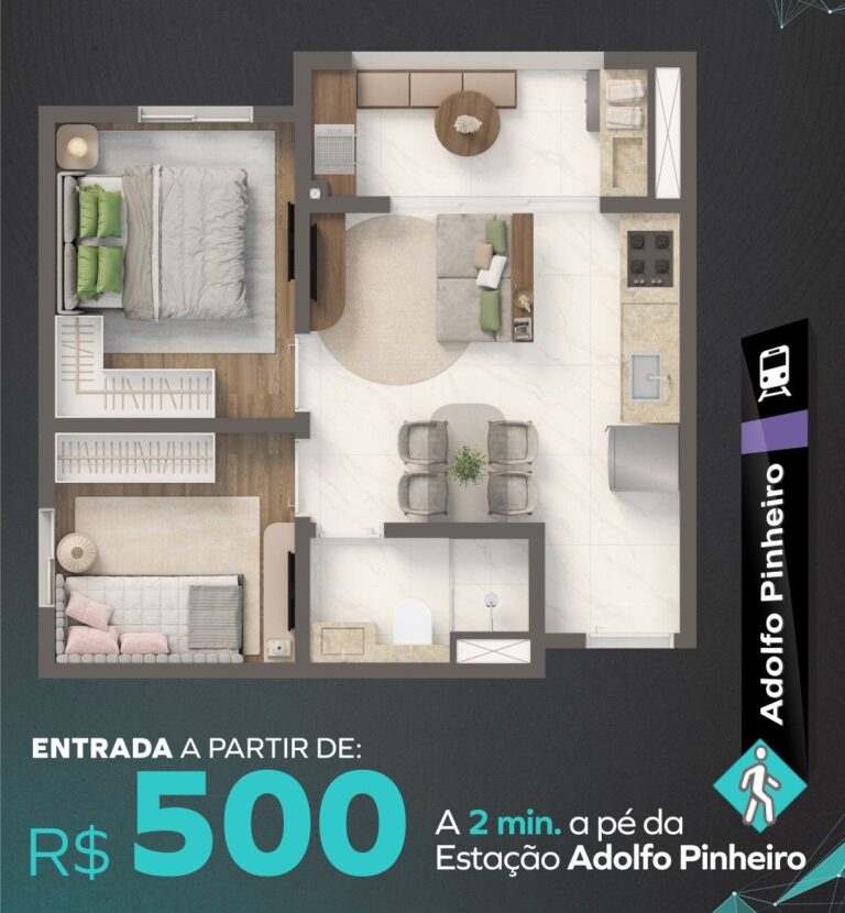 Planta do Vivaz Connection Adolfo Pinheiro, opção 1