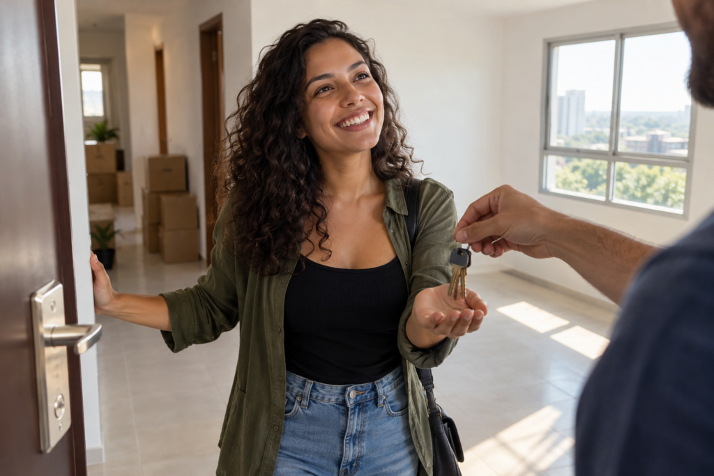 Mulher Recebendo As Chaves De Um Apartamento Minha Casa Minha Vida Pronto Para Morar